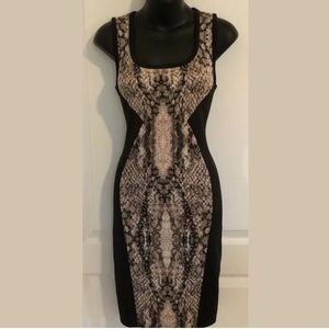Bar III sleeveless Black/Snakeskin Dress six sm